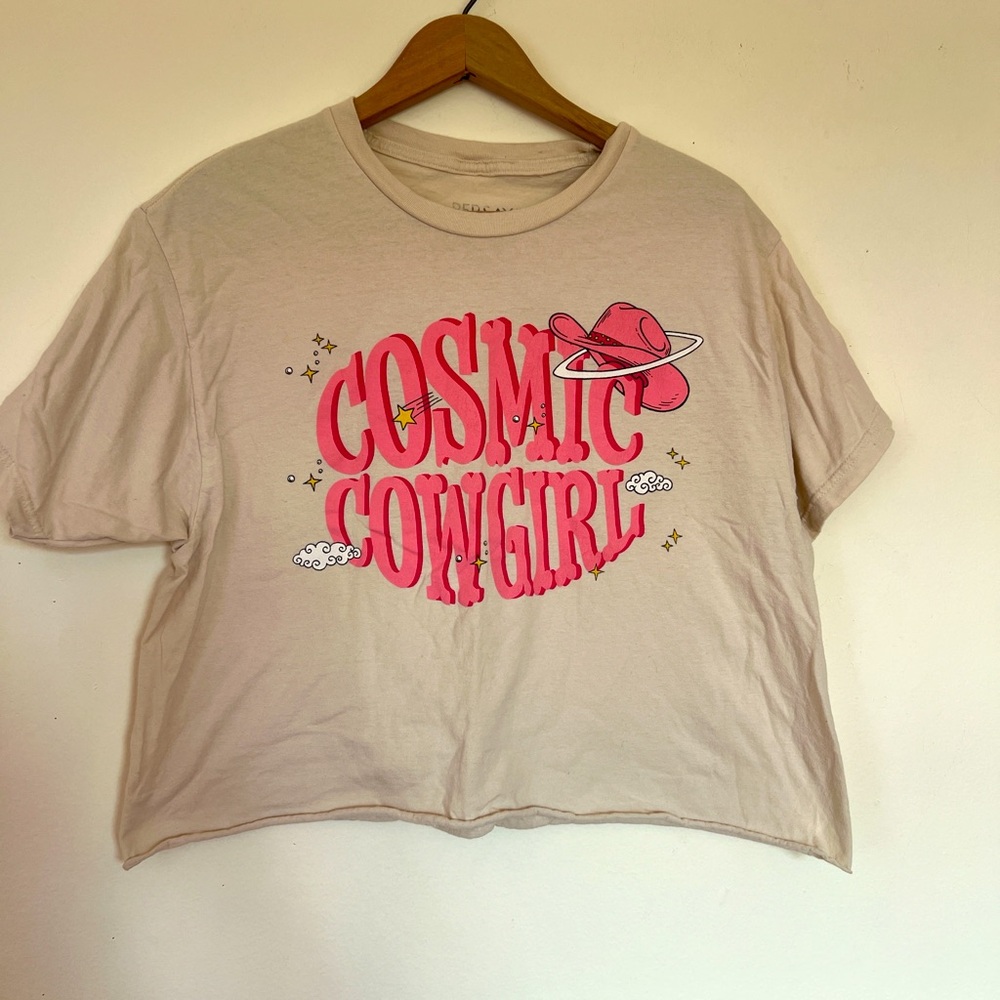 Large Cosmic Cowgirl Crop Graphic Tee